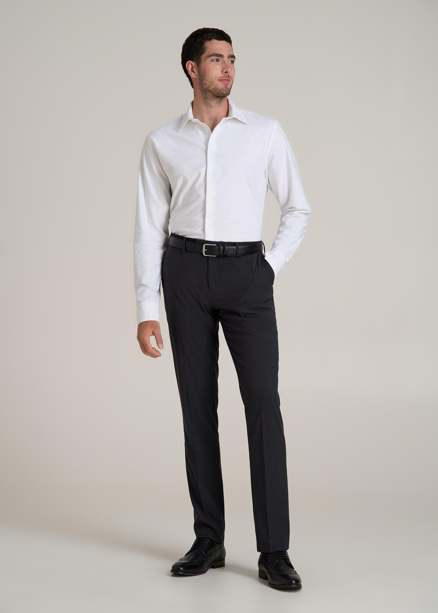 Pinpoint Oxford Shirt for Tall Men in White Male Product Image