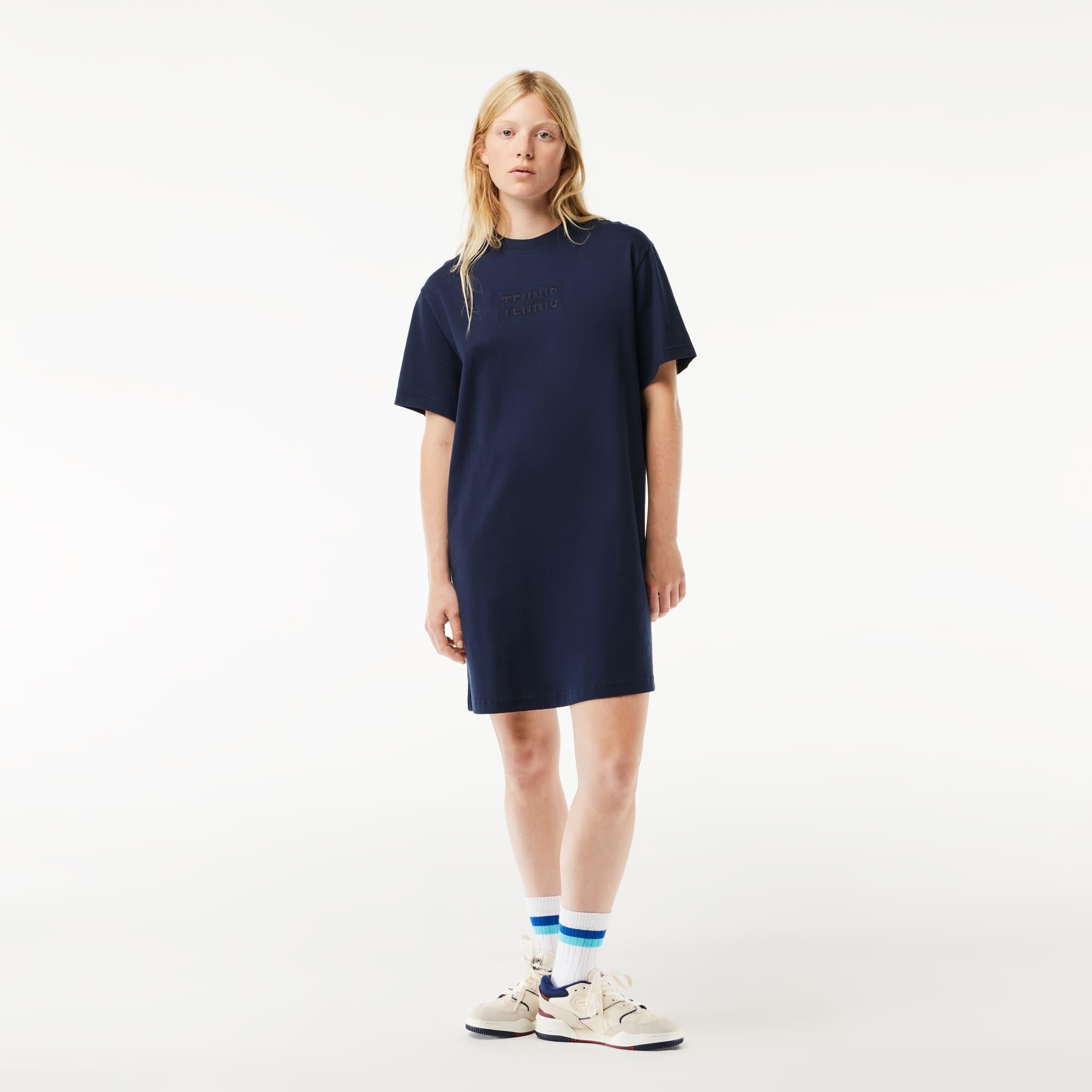 Oversized Embroidered Cotton T-shirt Dress Product Image