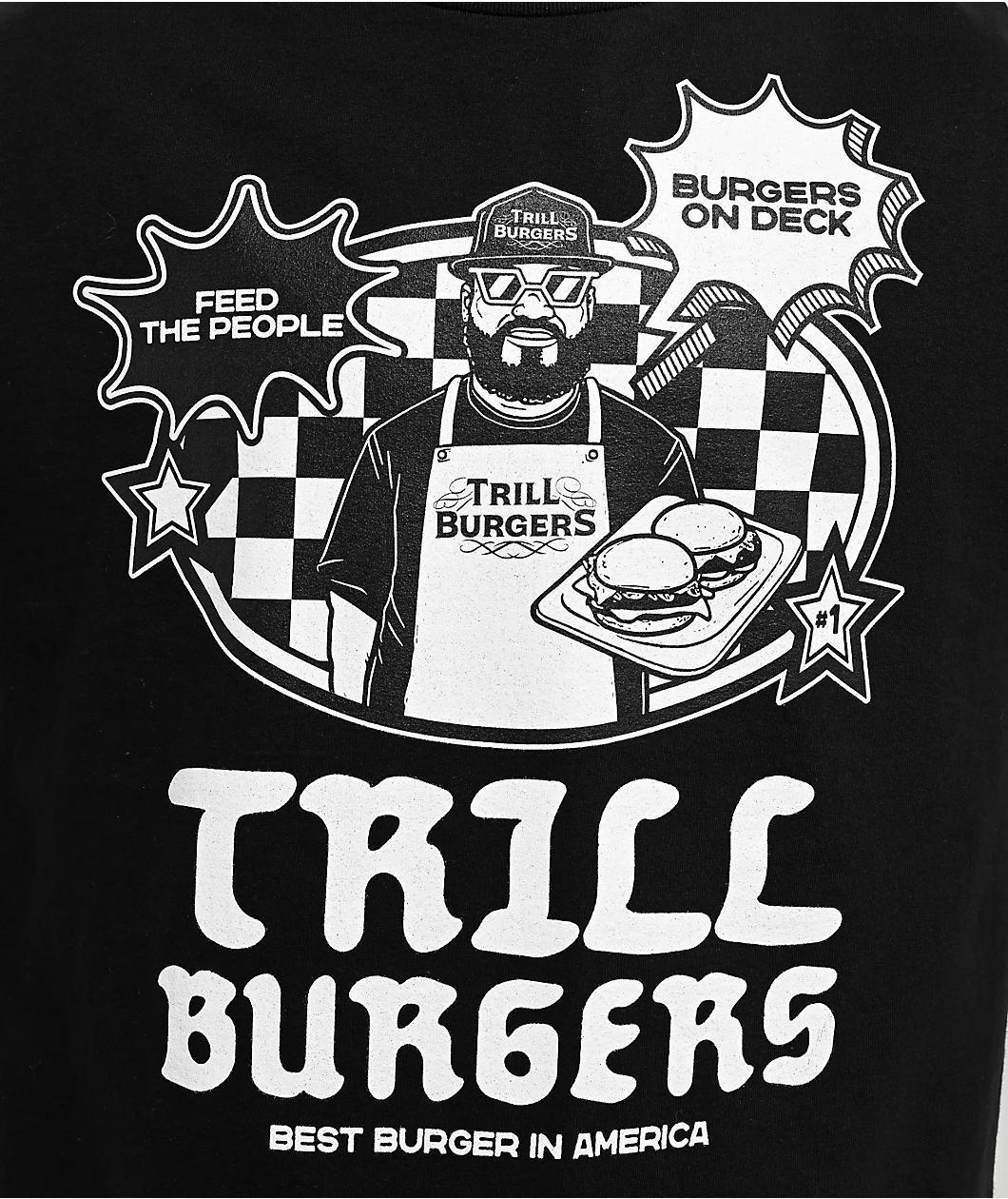 Trill Burgers On Deck Black T-Shirt Product Image