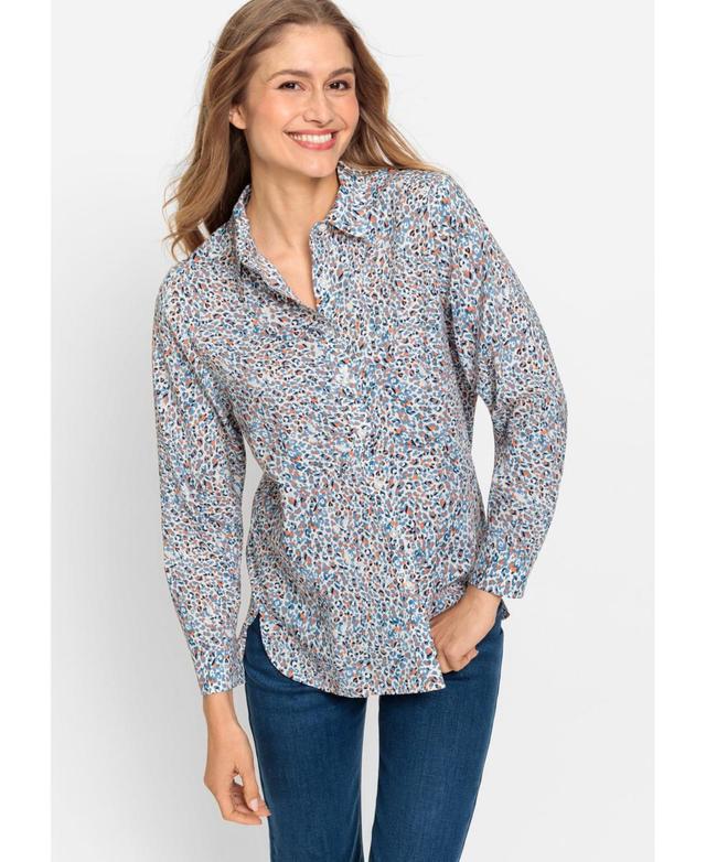 Olsen Womens Cotton Viscose Leopard Print Shirt Product Image