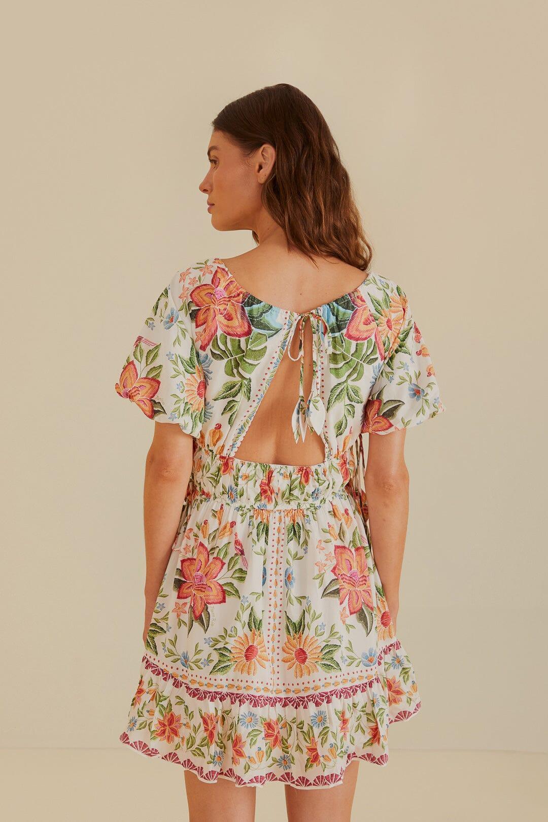 Off-White Bloom Garden Euroflax™Premium Linen Mini Dress Product Image