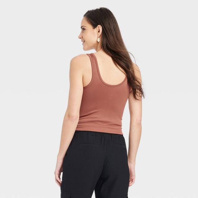 Womens Seamless Slim Fit Tank Top - A New Day Light Brown XS Product Image