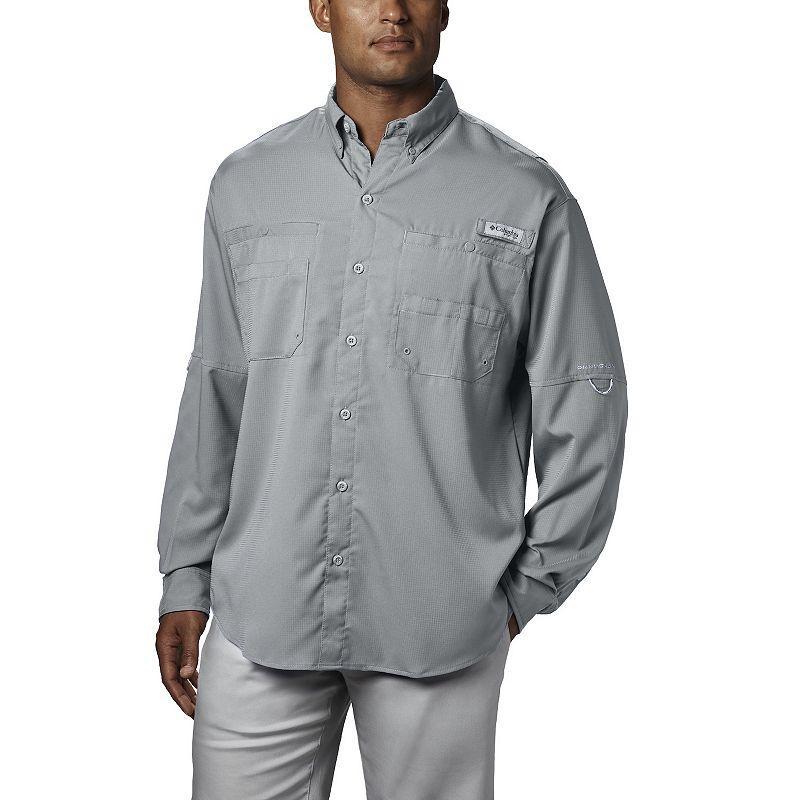 Mens Columbia PFG Tamiami II Long Sleeve Shirt Grey Product Image