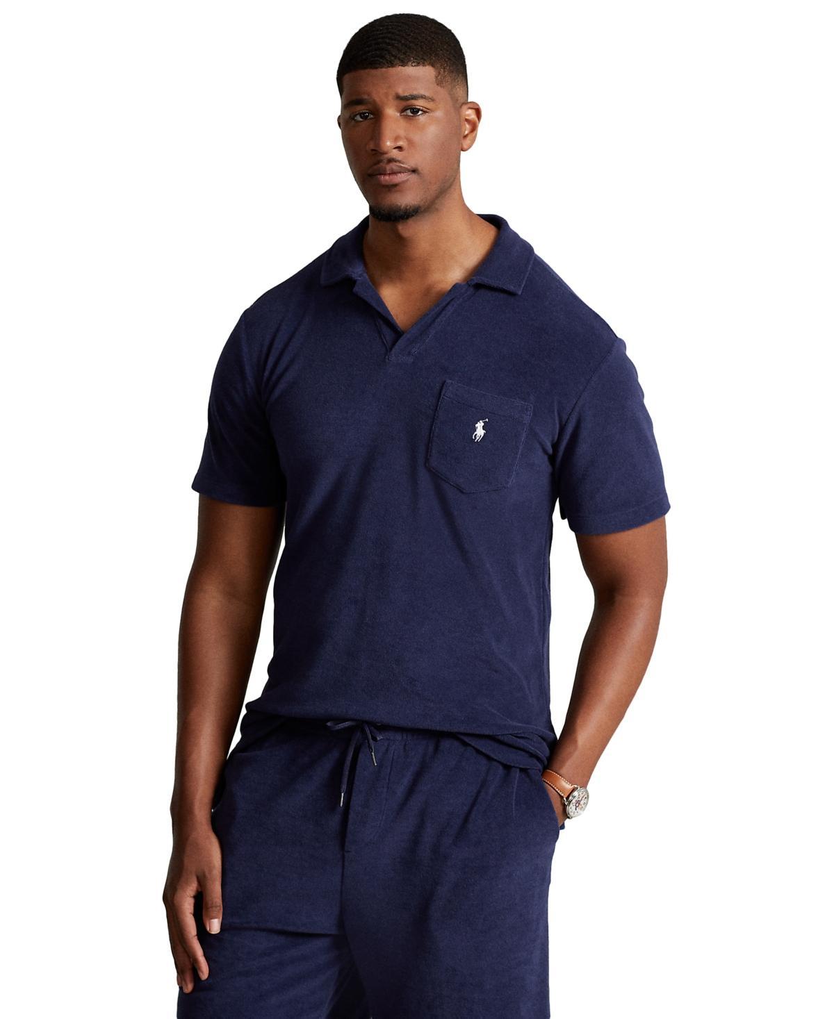 Men's Big & Tall Terry Polo Shirt In Newport Navy Product Image