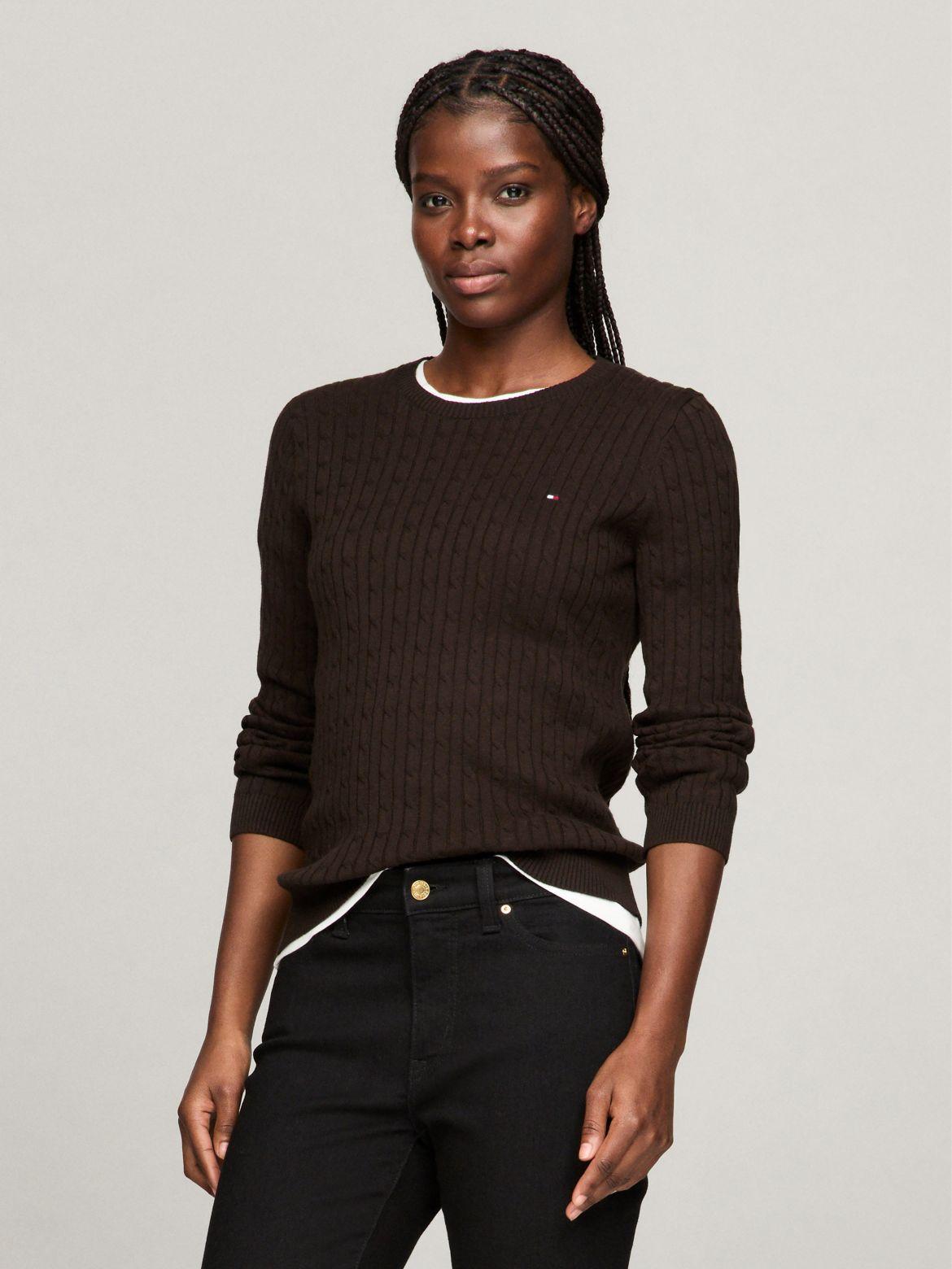 Tommy Hilfiger Women's Long-Sleeve Cable Knit Sweater Product Image