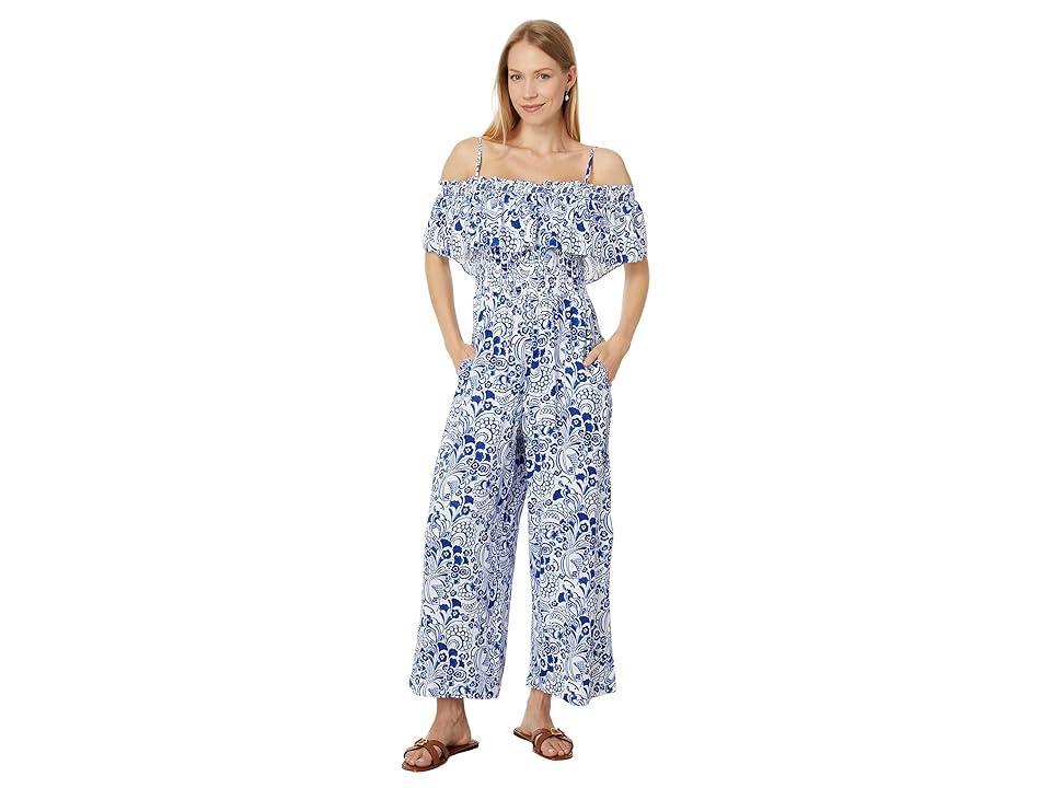 Tommy Hilfiger Floral Jumpsuit (Ivory/Provence) Women's Jumpsuit & Rompers One Piece Product Image