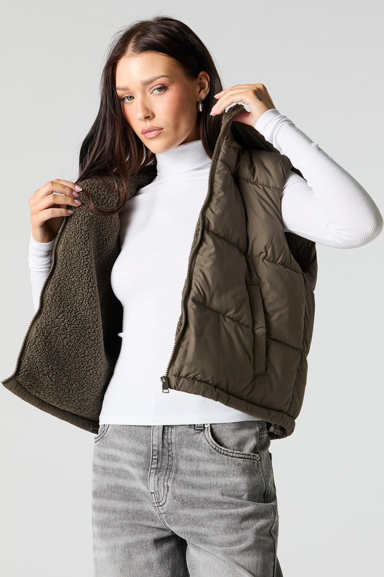 Sherpa Lined Puffer Vest Female Product Image