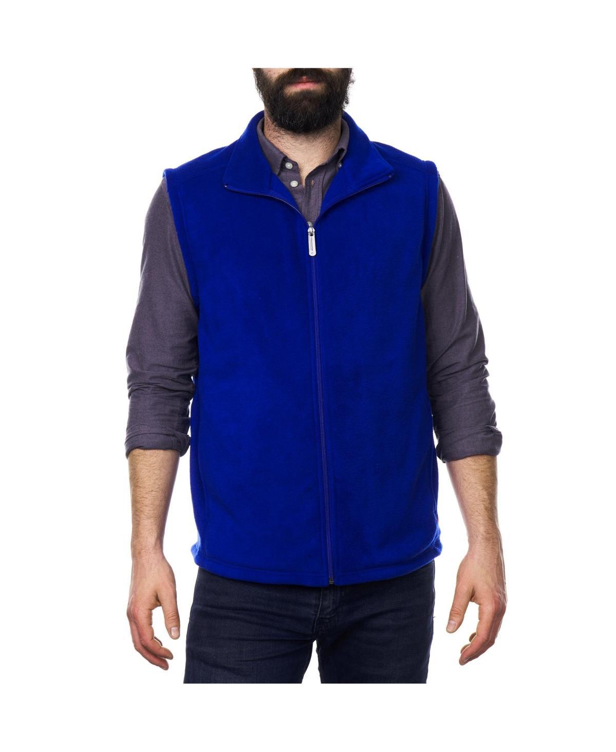 Alpine Swiss Mens Full Zip Up Fleece Vest Lightweight Warm Sleeveless Jacket - Blue Product Image