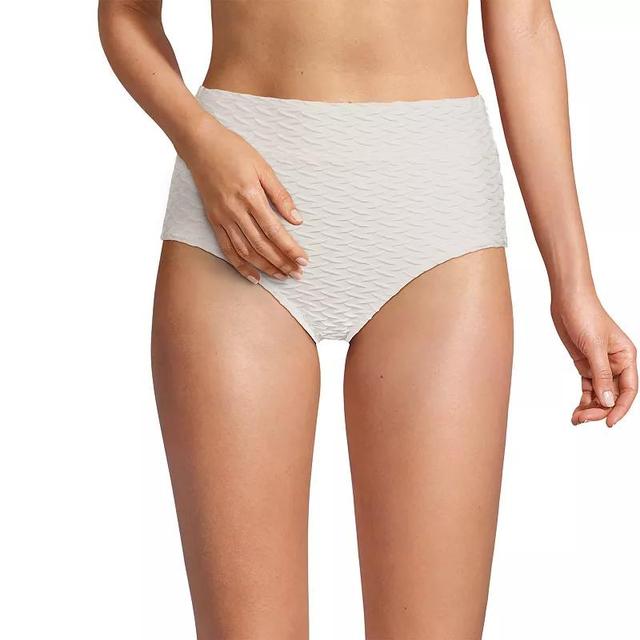 Womens Lands End Textured High Waisted Bikini Swim Bottoms Product Image