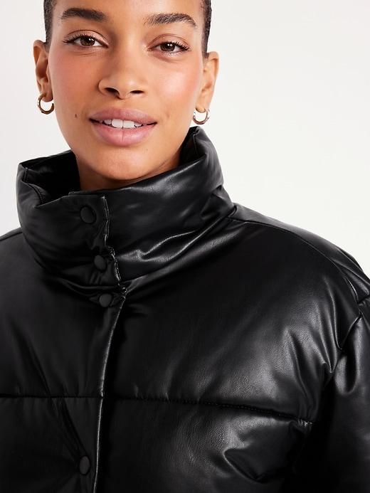 Faux-Leather Puffer Jacket product image