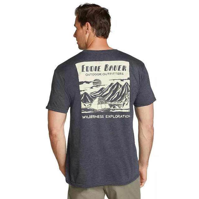 Mens Eddie Bauer Graphic Tee Navy Grey Product Image