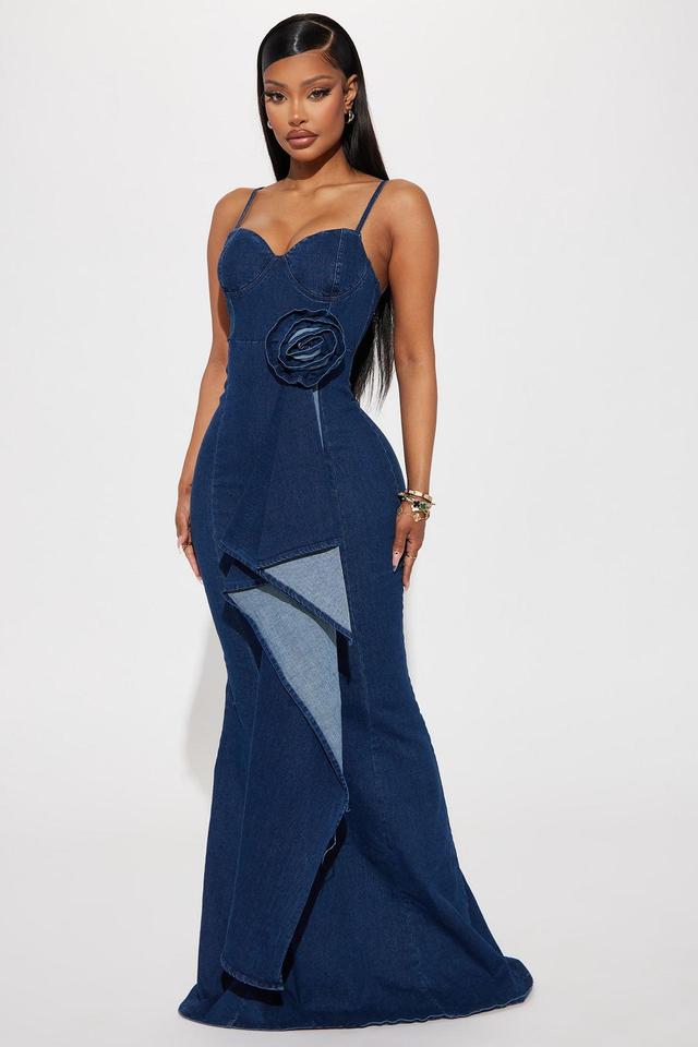 Justyne Denim Gown - Denim Product Image