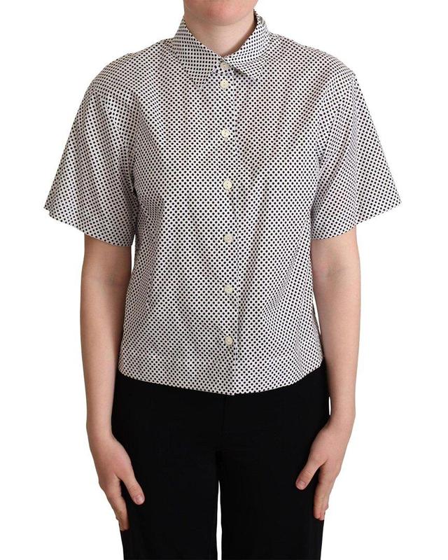 Black Polka Dot Collared Shirt Wom Product Image