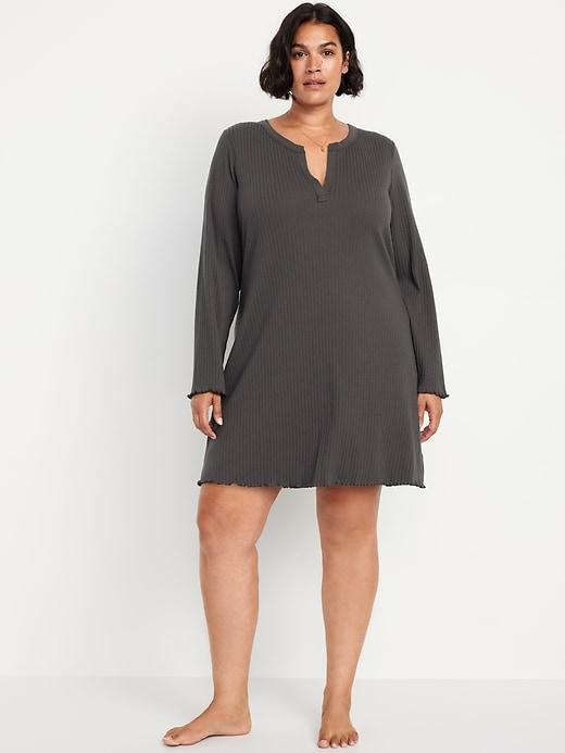 Long-Sleeve Pointelle Nightgown Product Image