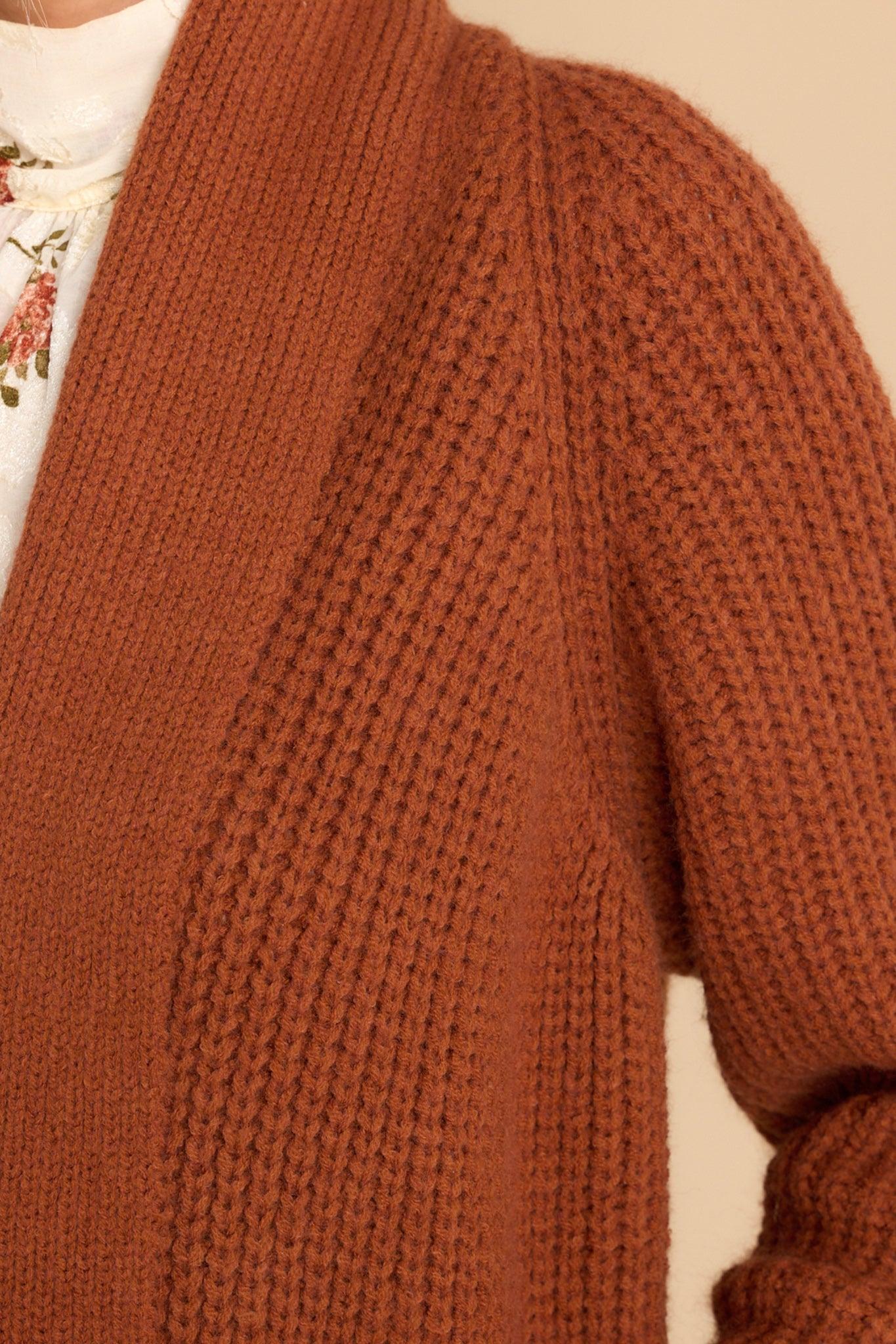 Rustic Charm Brown Cardigan Product Image