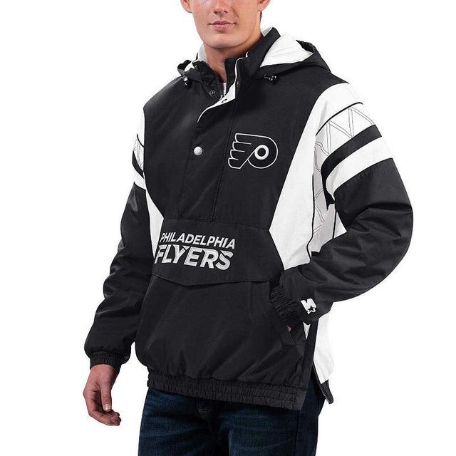 Mens Starter Black Philadelphia Flyers Home Team Half-Zip Hoodie Jacket Product Image