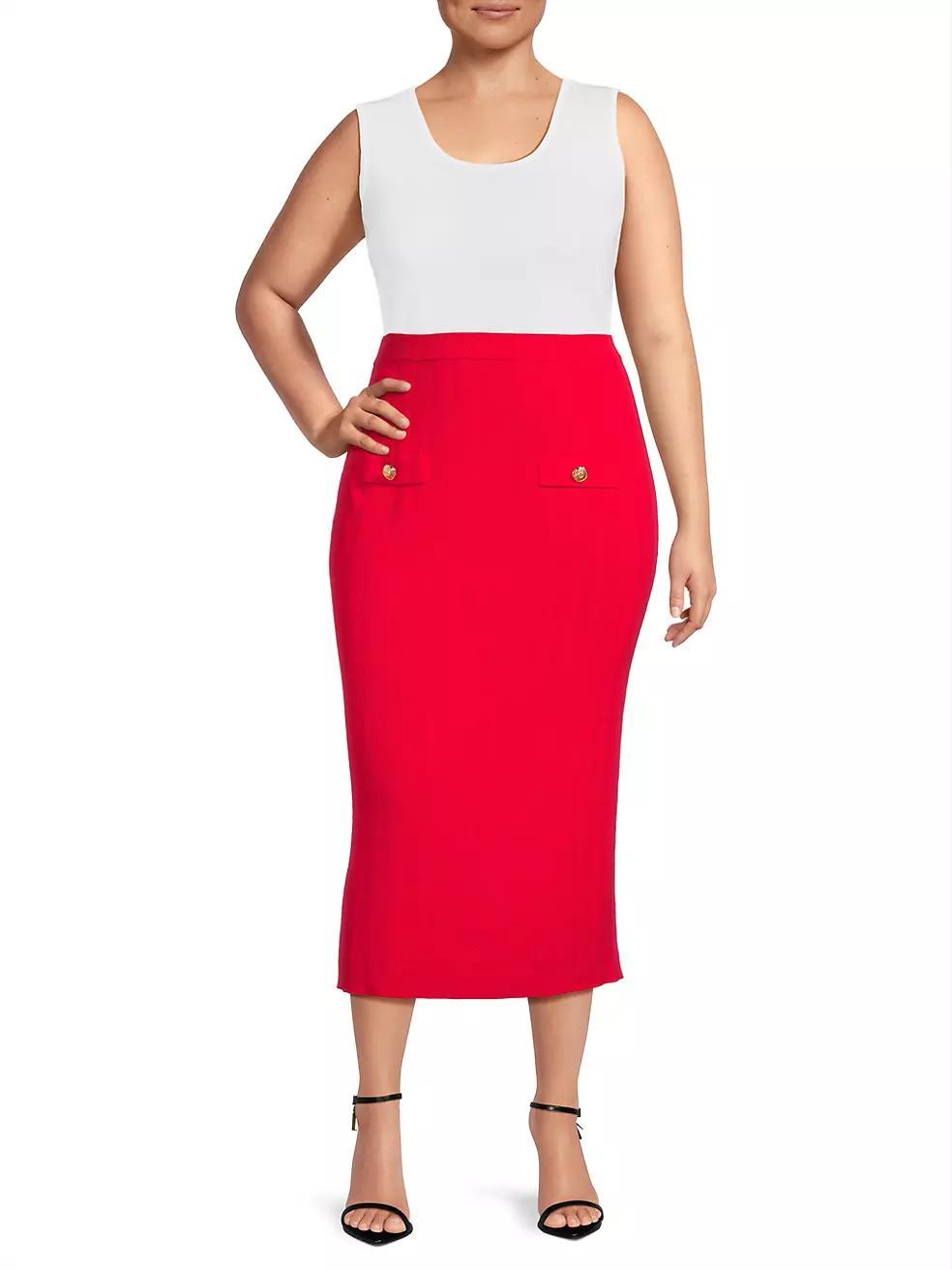 Rib-Knit Pencil Skirt Product Image