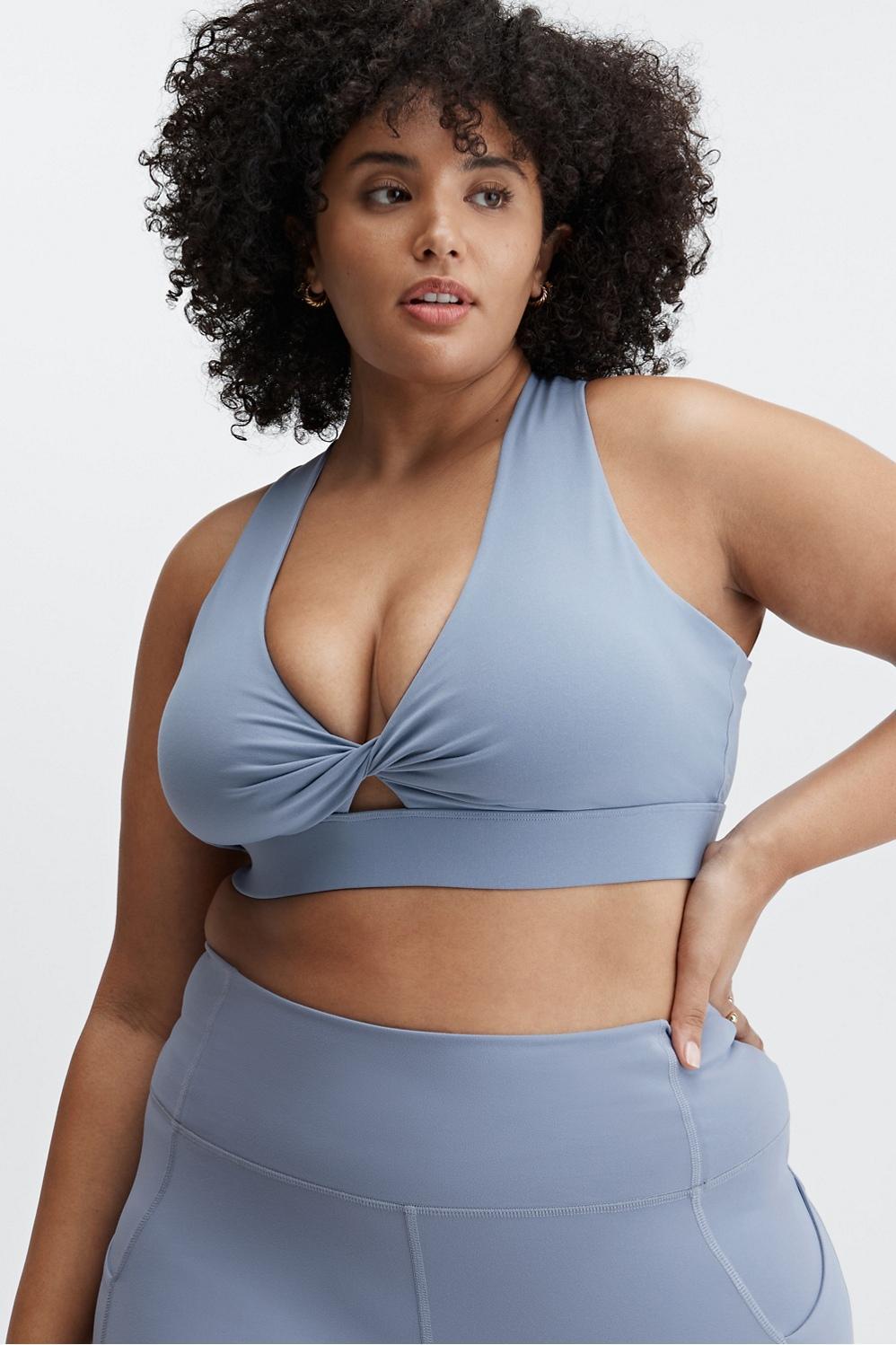 Fabletics Oasis Twist Sports Bra Womens blue plus Size 4X Product Image