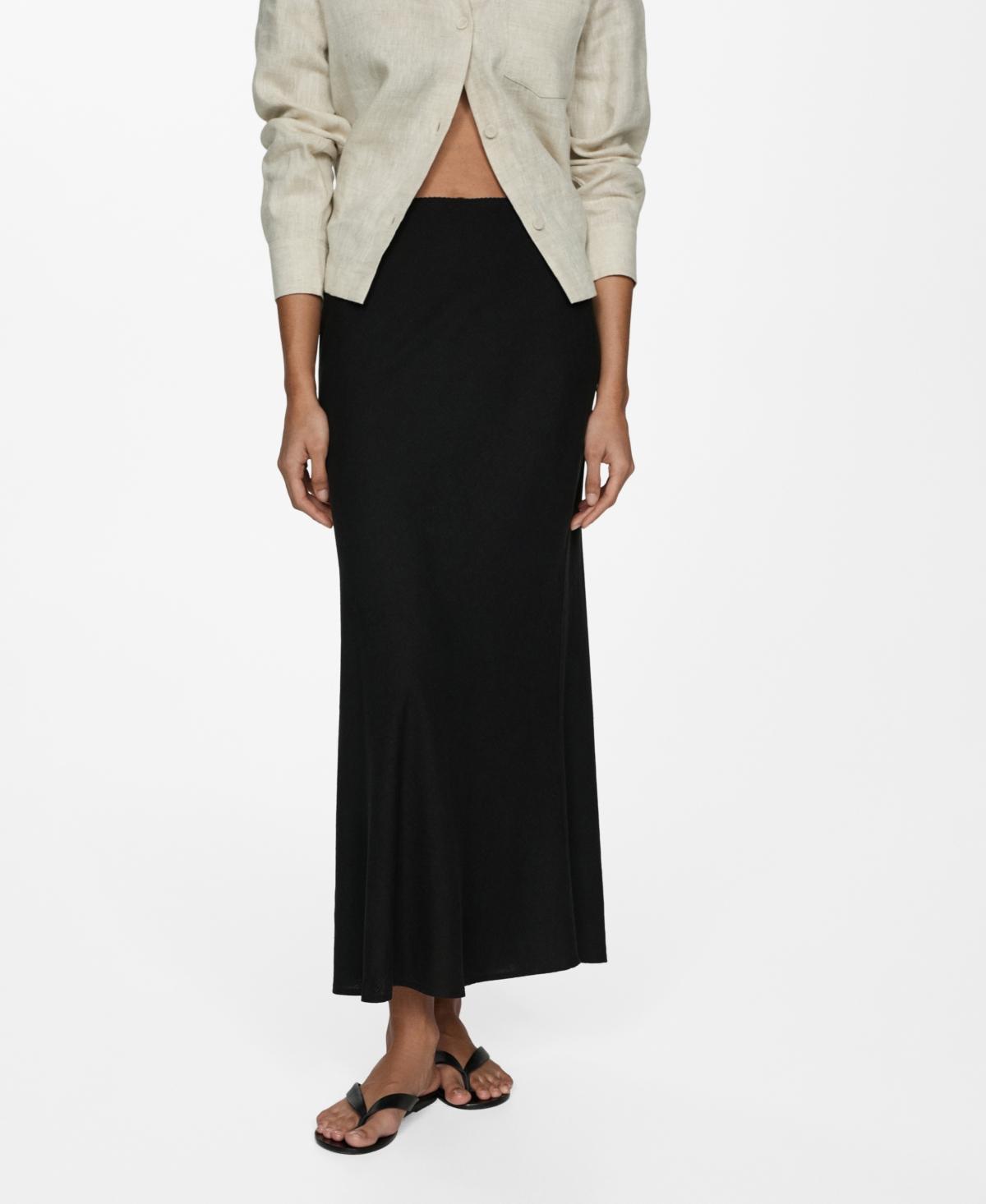 Mango Womens Long Linen Skirt Product Image