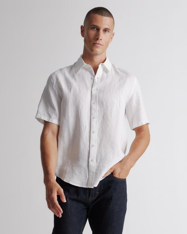 Men's 100% European Linen Short Sleeve Shirt Product Image