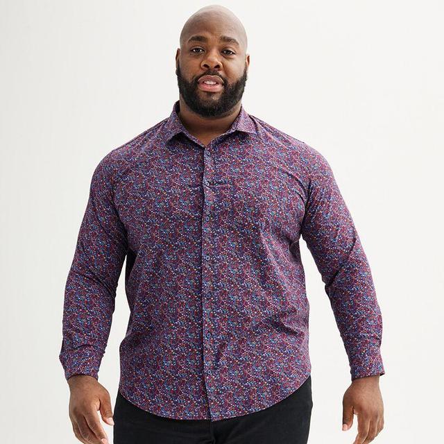 Big & Tall Apt. 9 Button-Down Tech Shirt, Mens Red Product Image