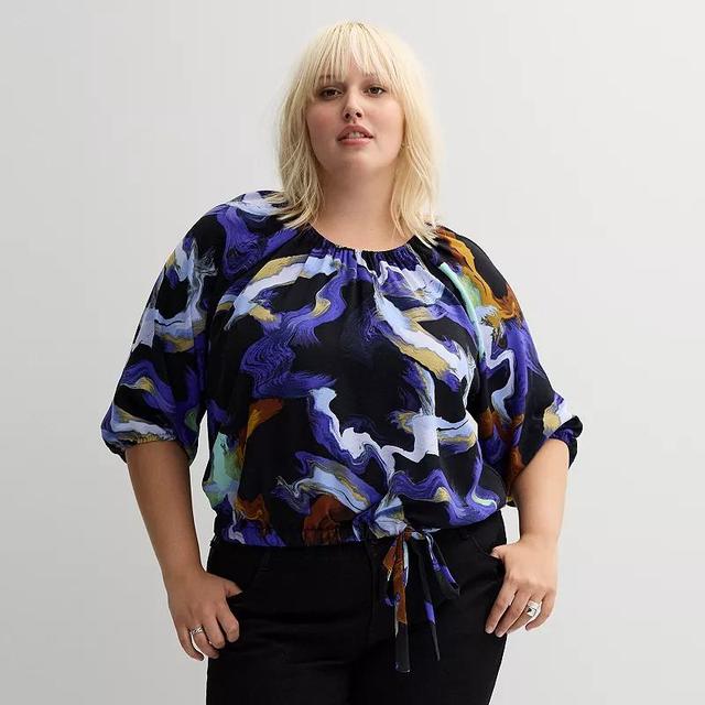 Plus Size Nine West Cinched Waist Top, Womens Product Image