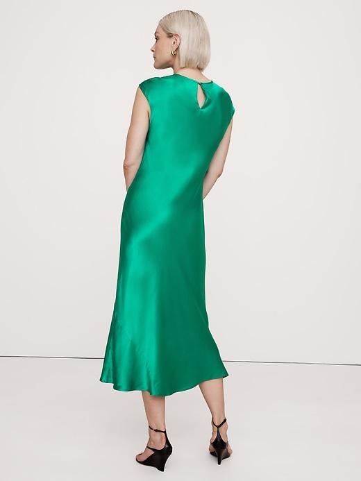 Bias-Cut Satin Midi Dress Product Image