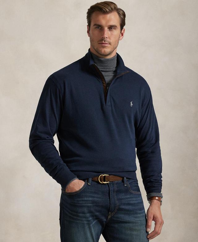 Polo Ralph Lauren Mens Big & Tall Luxury Jersey Quarter-Zip Pullover Product Image