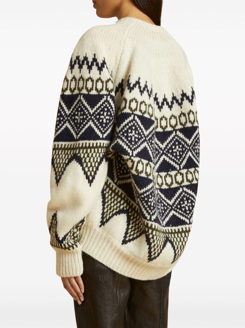 KHAITE The Nalani Patterned Intarsia-knit Jumper In Ivory_multi Product Image