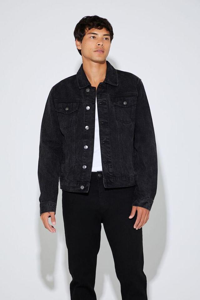 Distressed Denim Trucker Jacket | Forever 21 Product Image