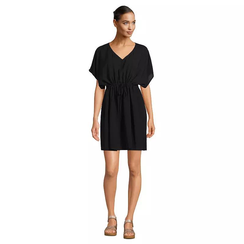 Womens Lands End Gathered Waist Kaftan Swim Cover-Up Dress Product Image