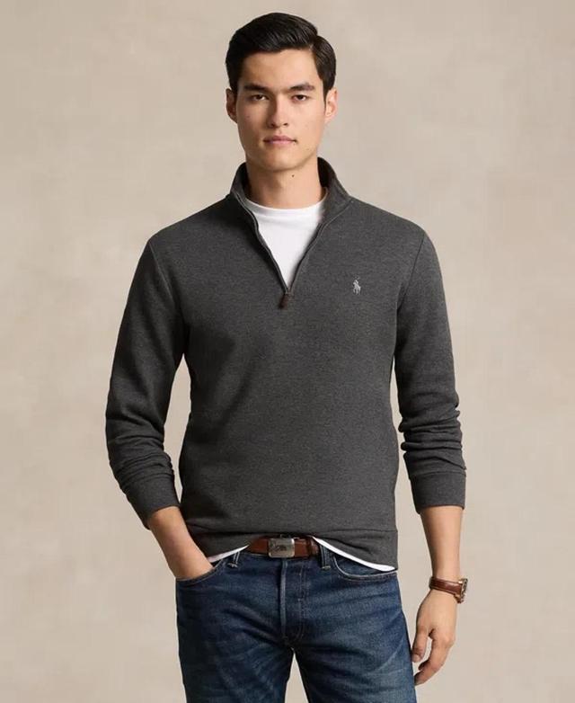 Men's Double-knit Mesh Quarter-zip Pullover In Grey Heather Product Image