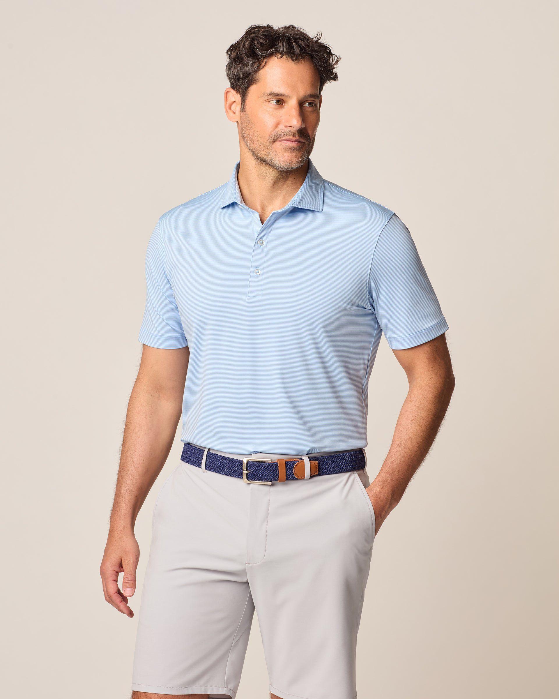 Lyndon Striped Jersey Performance Polo Male Product Image