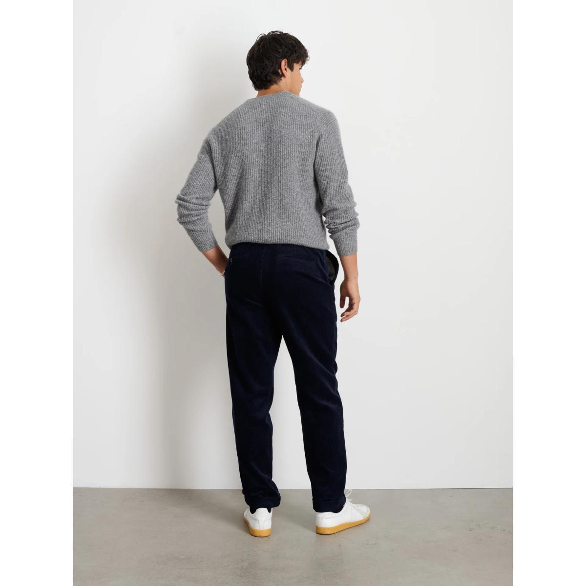 Standard Pleated Pant Dark Navy Corduroy Product Image