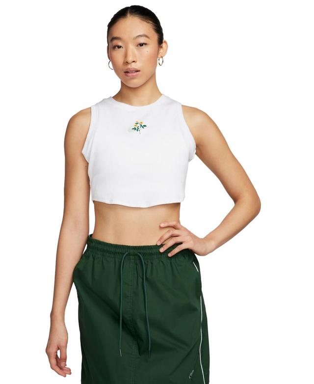 Nike Womens Sportswear Essential Cropped Ribbed Tank Top Product Image