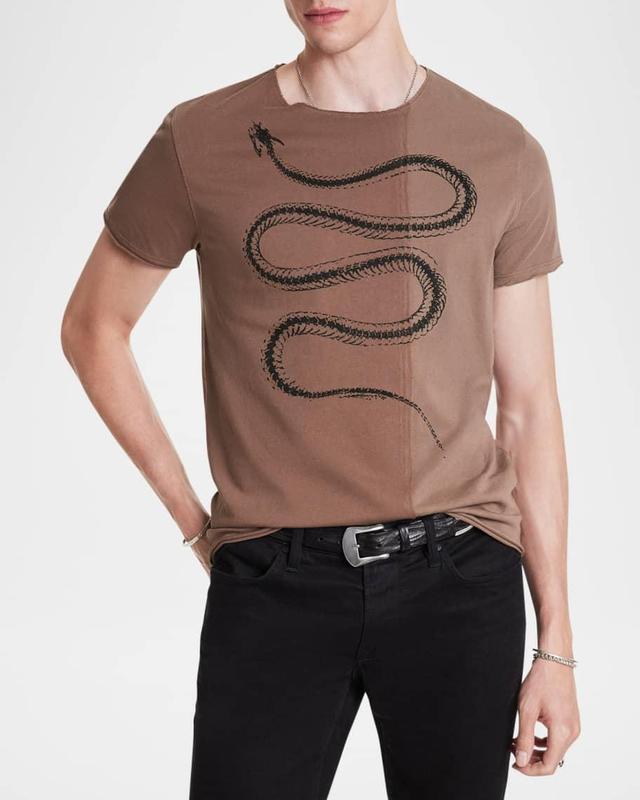 Mens Raw-Edge Snake Bones T-Shirt Product Image