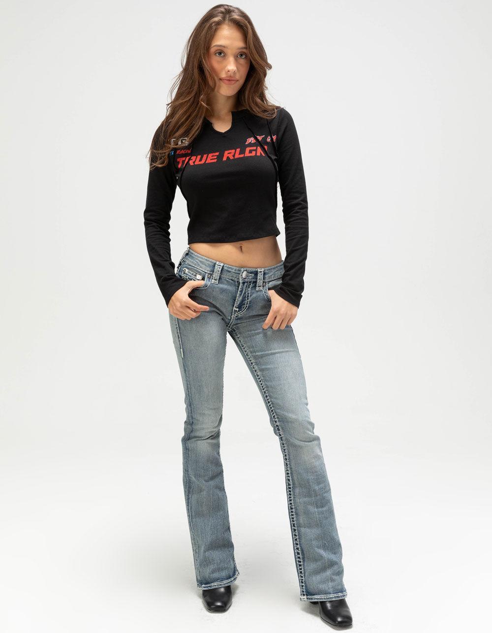 TRUE RELIGION Becca Mid Rise Super T Womens Bootcut Jeans Product Image