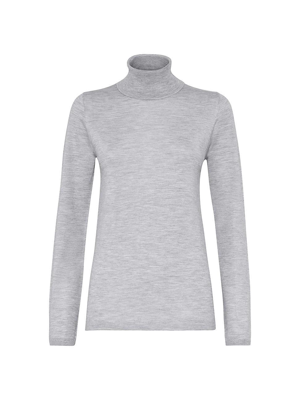 Womens Cashmere And Silk Lightweight Turtleneck Sweater Product Image