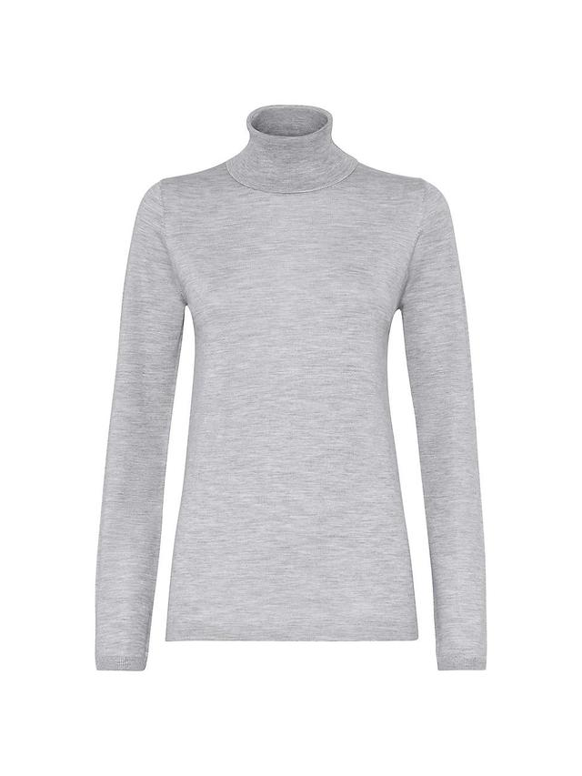 Womens Cashmere And Silk Lightweight Turtleneck Sweater Product Image