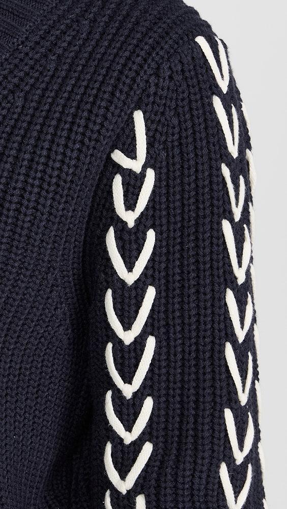 Scotch & Soda Laced Up Sleeve Pullover | Shopbop Product Image