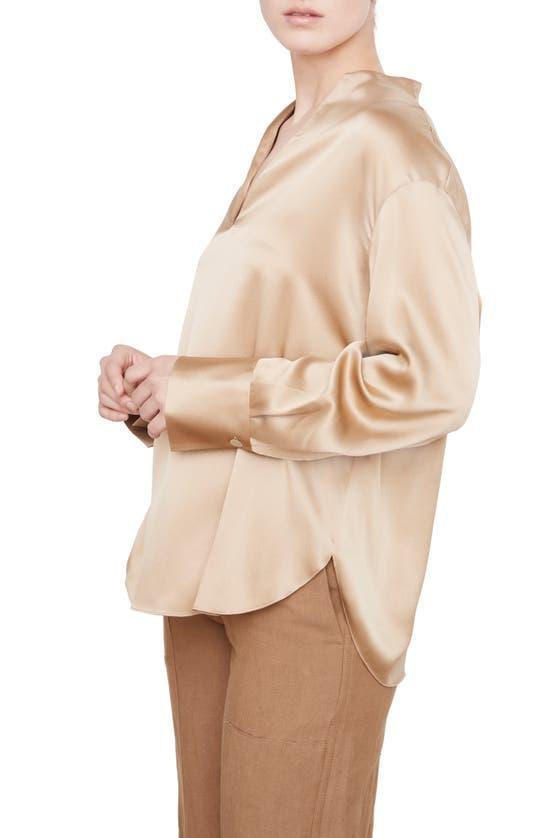 Bias Cut Silk Long-sleeved Blouse In Rose Dawn Product Image