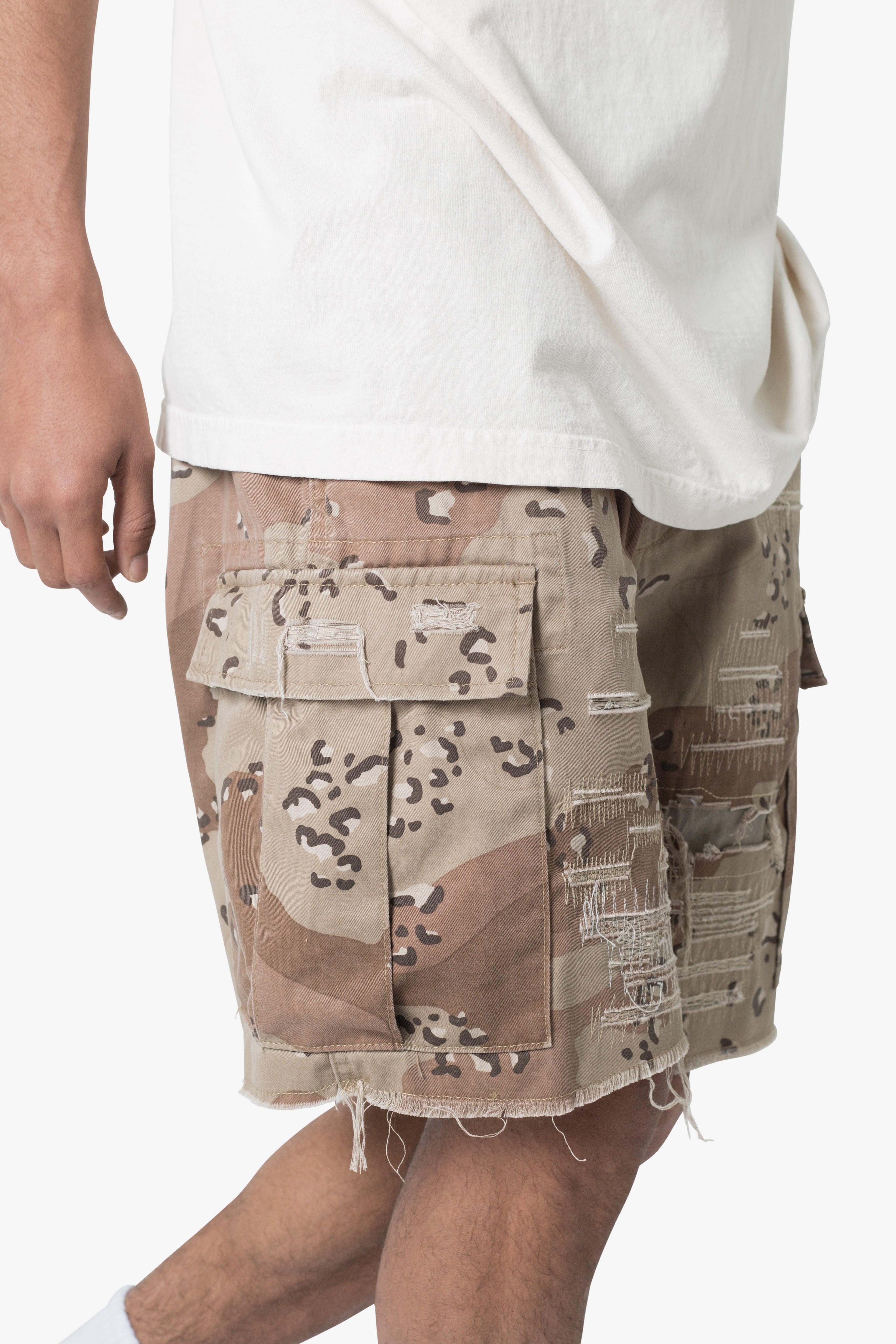 Distressed Cargo Shorts - Desert Camo Product Image