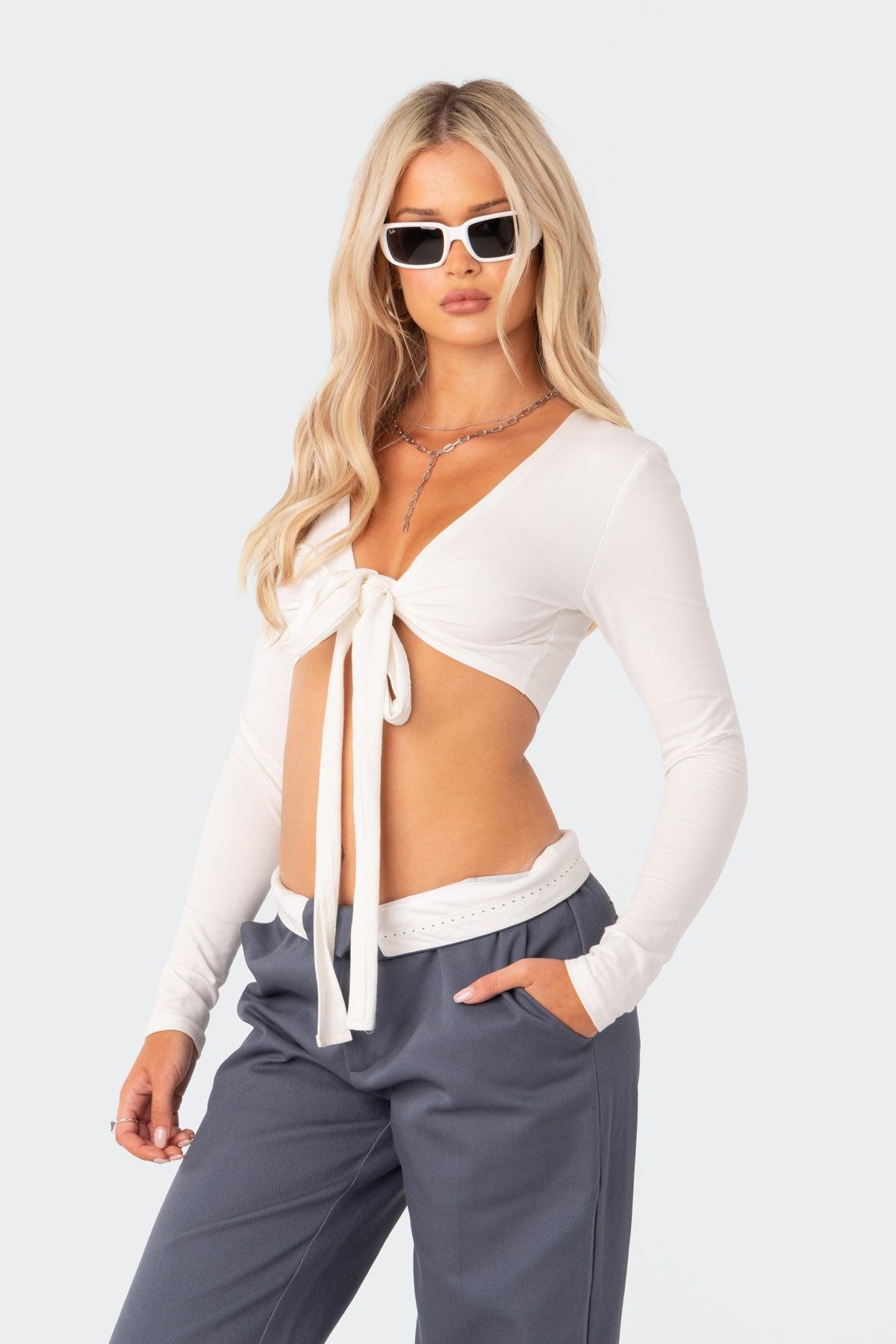 Layla Wrap Crop Top Product Image