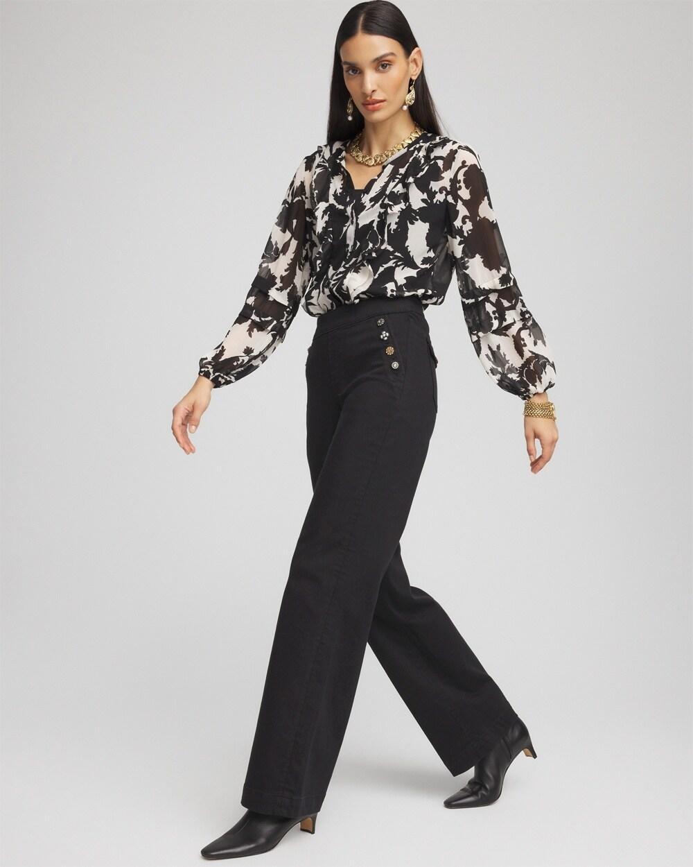 Embellished Wide Leg Pull On Jeans Product Image