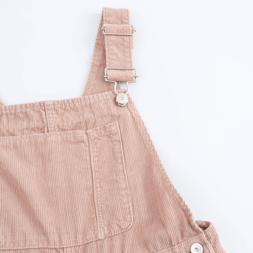 Plain Corduroy Wide Leg Dungaree Product Image