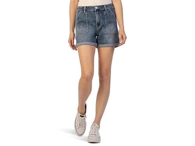 KUT from the Kloth Jane High-Rise Shorts Roll-Up W/ Pork Chop Pockets (Courtly) Women's Jumpsuit & Rompers One Piece Product Image