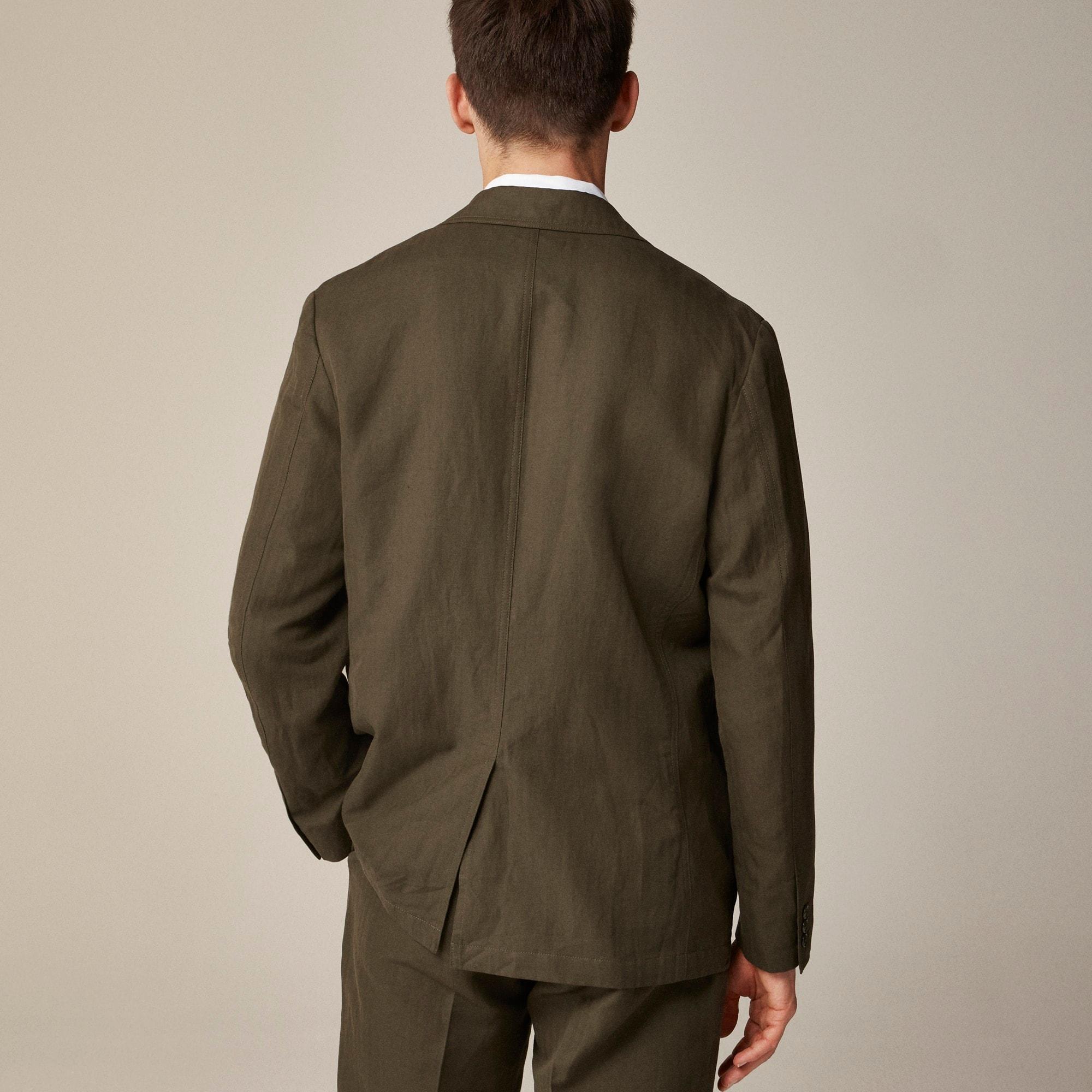 Kenmare Relaxed-fit unstructured suit jacket in cotton-linen blend herringbone Product Image