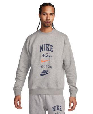 Nike Mens Club Fleece Stacked Logo-Print Brushed Fleece Sweatshirt - Black/sail Product Image