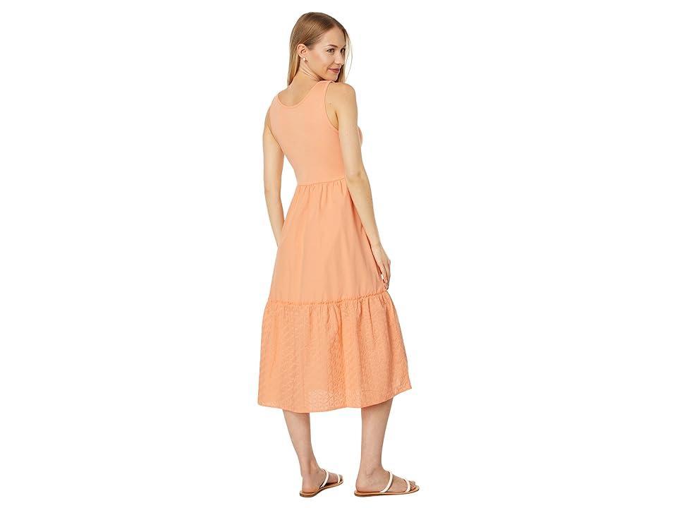 Tommy Hilfiger Sleeveless Mix Media Dress (Coral Reef) Women's Clothing Product Image