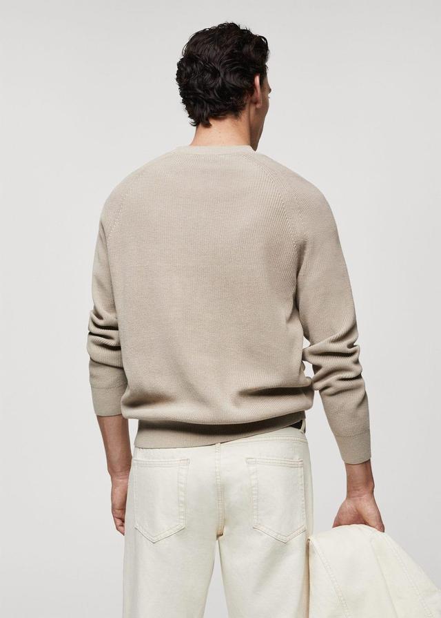 MANGO MAN - Ribbed round-neck sweater light/pastel greyMen Product Image